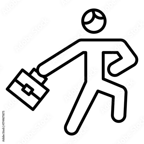 Man with Briefcase Running
