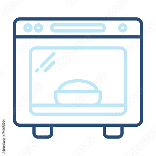Oven Icon Color Outline Style. Vector Illustration Design