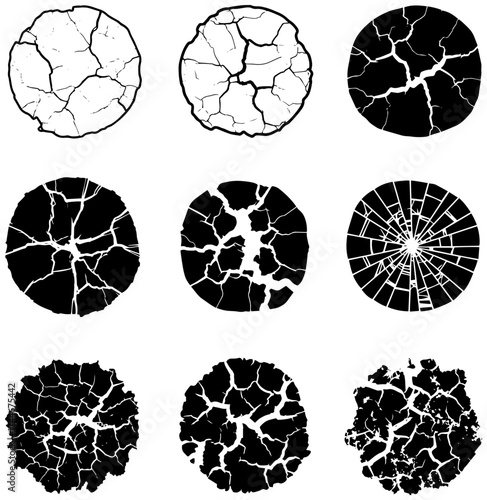 Cracked surface collection with unique damage textures for design versatility, use creatively