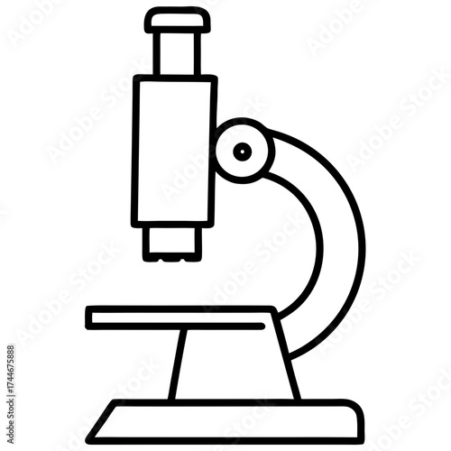 Illustration of a simple microscope outline with a clear and basic design