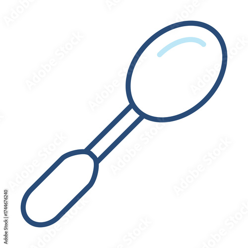 Spoon Icon Color Outline Style. Vector Illustration Design