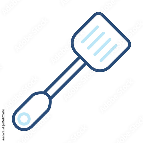 Spatula Icon Color Outline Style. Vector Illustration Design