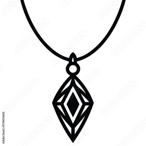 pendant necklace vector icon