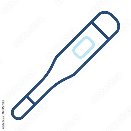 Thermometer Icon Color Outline Style. Vector Illustration Design
