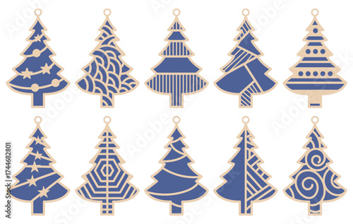 Christmas ornament tree laser cut