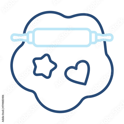 Cookie Cutter Icon Color Outline Style. Vector Illustration Design