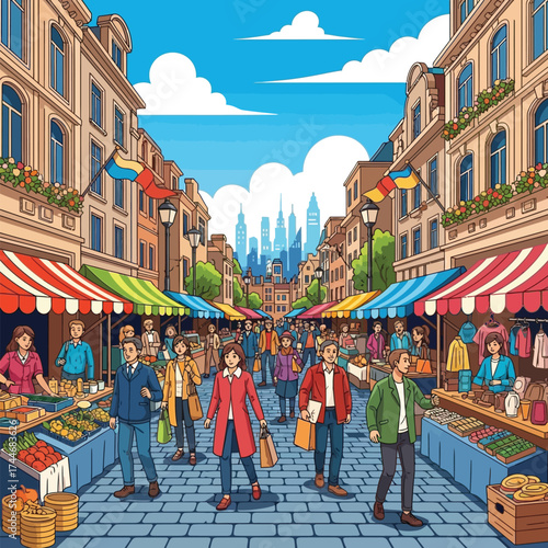city street in the city