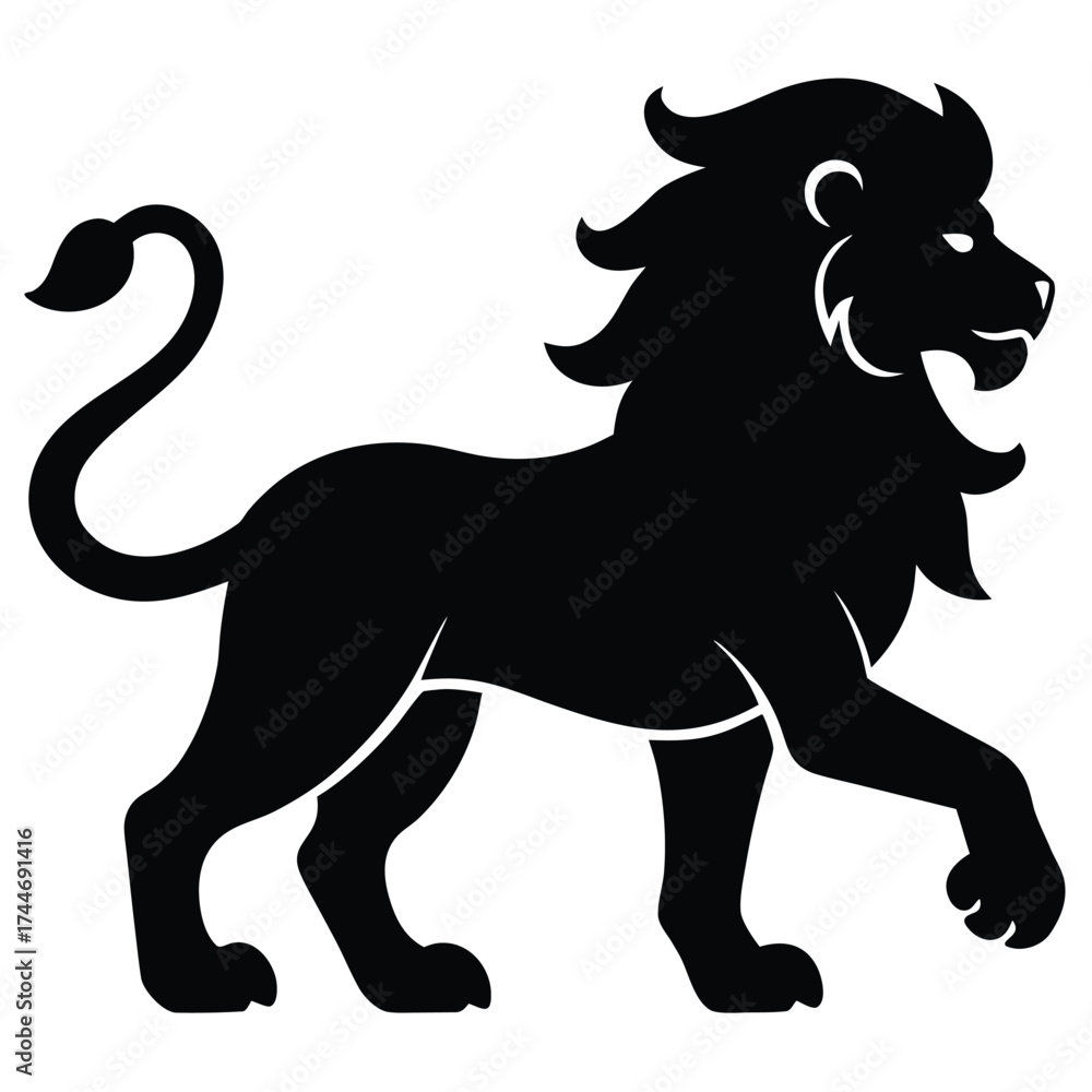 Obraz premium leo lion silhouette vector icon