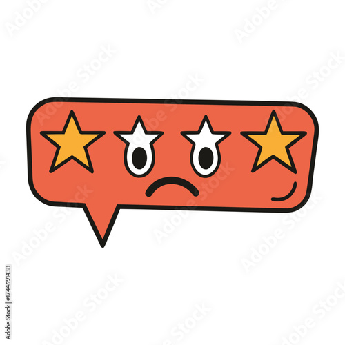 A “Good and Bad Review” illustration showing contrasting opinions — one side with stars and smiles, the other with frowns and low ratings, symbolizing feedback balance.
