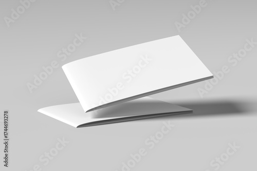 Elegance in Simplicity – Premium White A4 Landscape Brochure Mockup