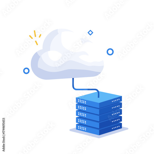 Visualizing the integration of cloud computing technology with server infrastructure for enhanced data management.