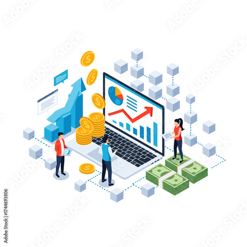 Analyzing financial performance with digital tools and data visualization for business growth.
