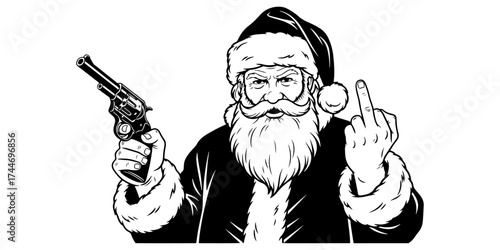 Rebel Santa Vector