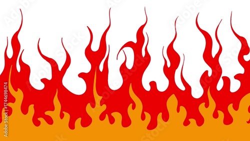 Fire flames background loop animation. 