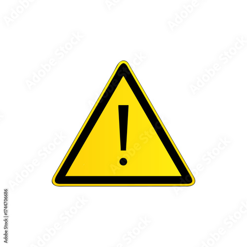 Yellow warning triangle with black exclamation mark symbol