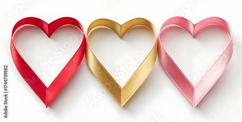 two hearts on wooden background