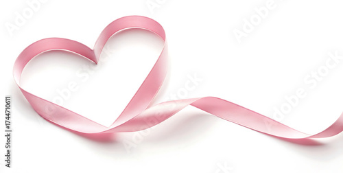 pink heart with ribbon