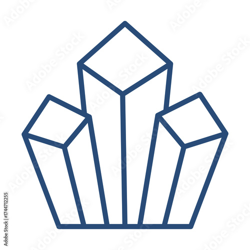 Mineral Icon Color Outline Style. Vector Illustration Design