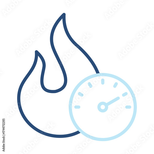Calories Icon Color Outline Style. Vector Illustration Design