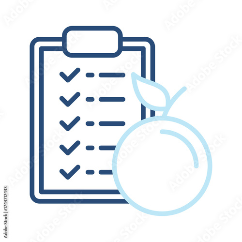 Nutrition Plan Icon Color Outline Style. Vector Illustration Design