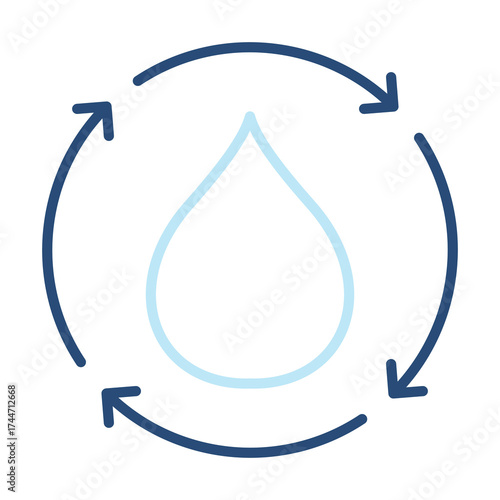 Water Balance Icon Color Outline Style. Vector Illustration Design