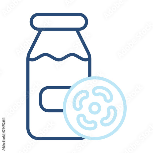 Probiotic Icon Color Outline Style. Vector Illustration Design