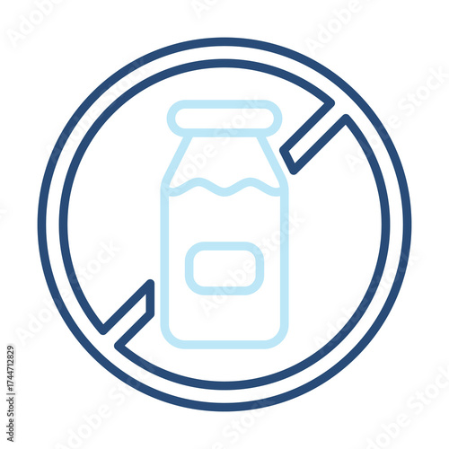 Lactose Free Icon Color Outline Style. Vector Illustration Design