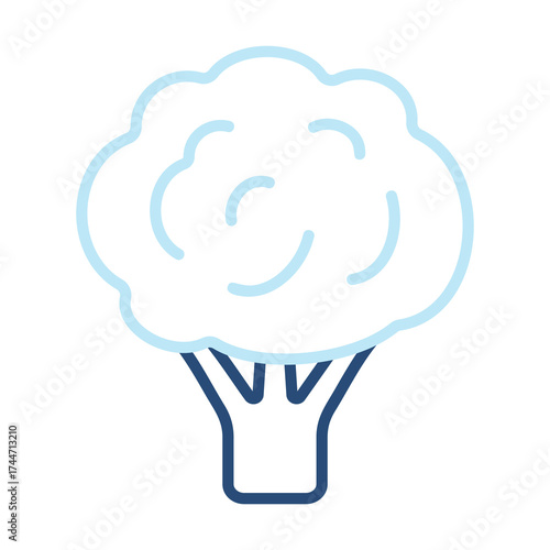 Broccoli Icon Color Outline Style. Vector Illustration Design