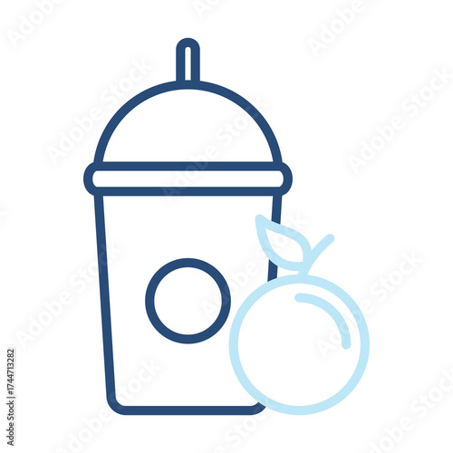 Smoothie Icon Color Outline Style. Vector Illustration Design
