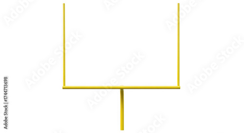 American football goal post isolated on transparent background for sport