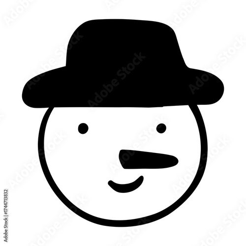 snowman face black icon