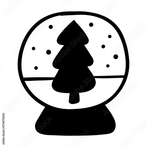 snow globe black icon