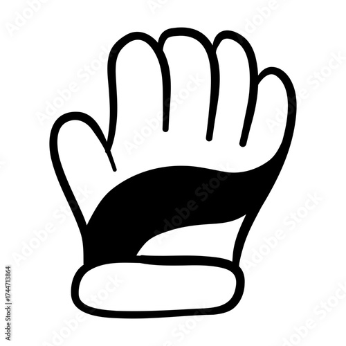 mitten black icon