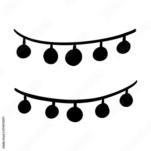 string lights black icon