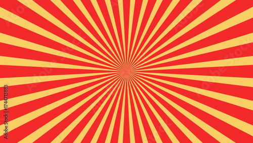 Red rays comes in radial form from center