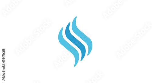 Abstract blue wavy lines create a modern and dynamic design for your brand identity