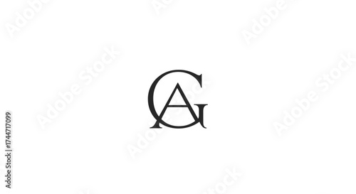 Elegant intertwined monogram emblem with letters A, G, and C design signifying partnership