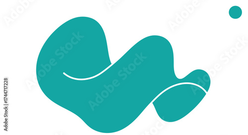 Fluid shapes on pristine white offer a vibrant abstract composition with subtle curves and dynamic