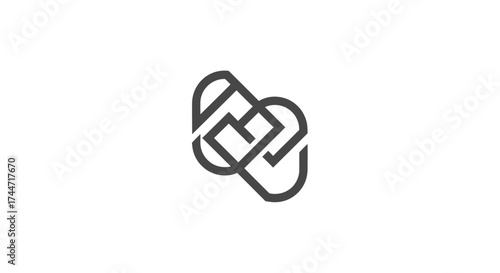 Interlocking shapes create a visually appealing abstract logo design with symmetrical elements