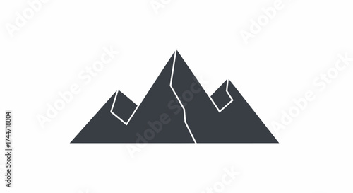 Stylized mountain range with geometric facets showcasing a simple majestic landscape