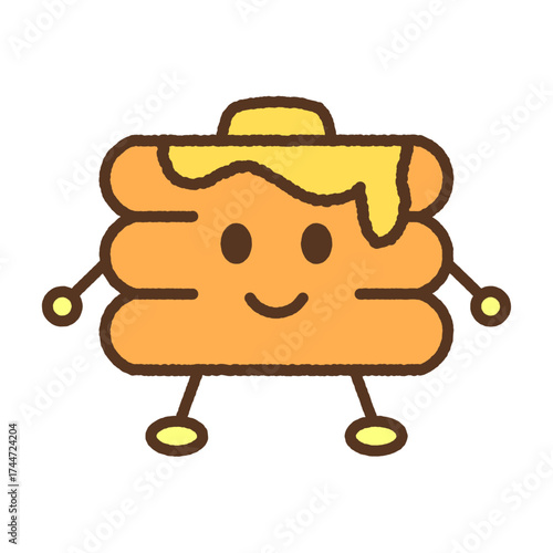 キャラクター風の食べ物アイコン　ホットケーキ