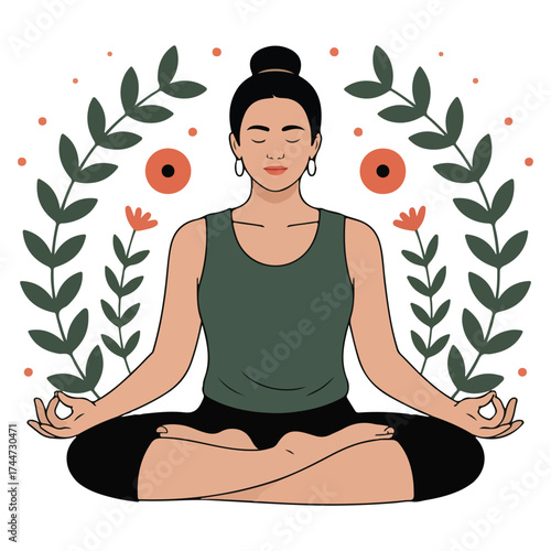 Yoga Poses Collection Vector Illustration