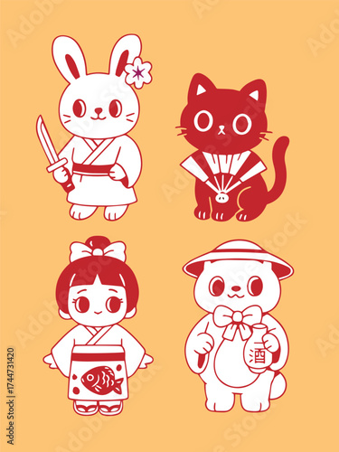 Japanese Cat Illustrator Artwork