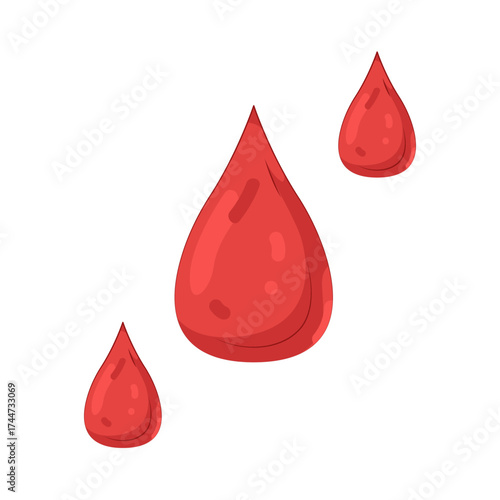 Illustration of Three Blood Droplets