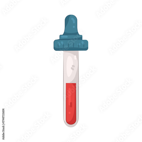Illustration of Blood Sample in Pipette