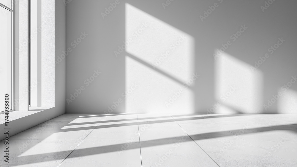 Fototapeta premium A completely white, empty room
