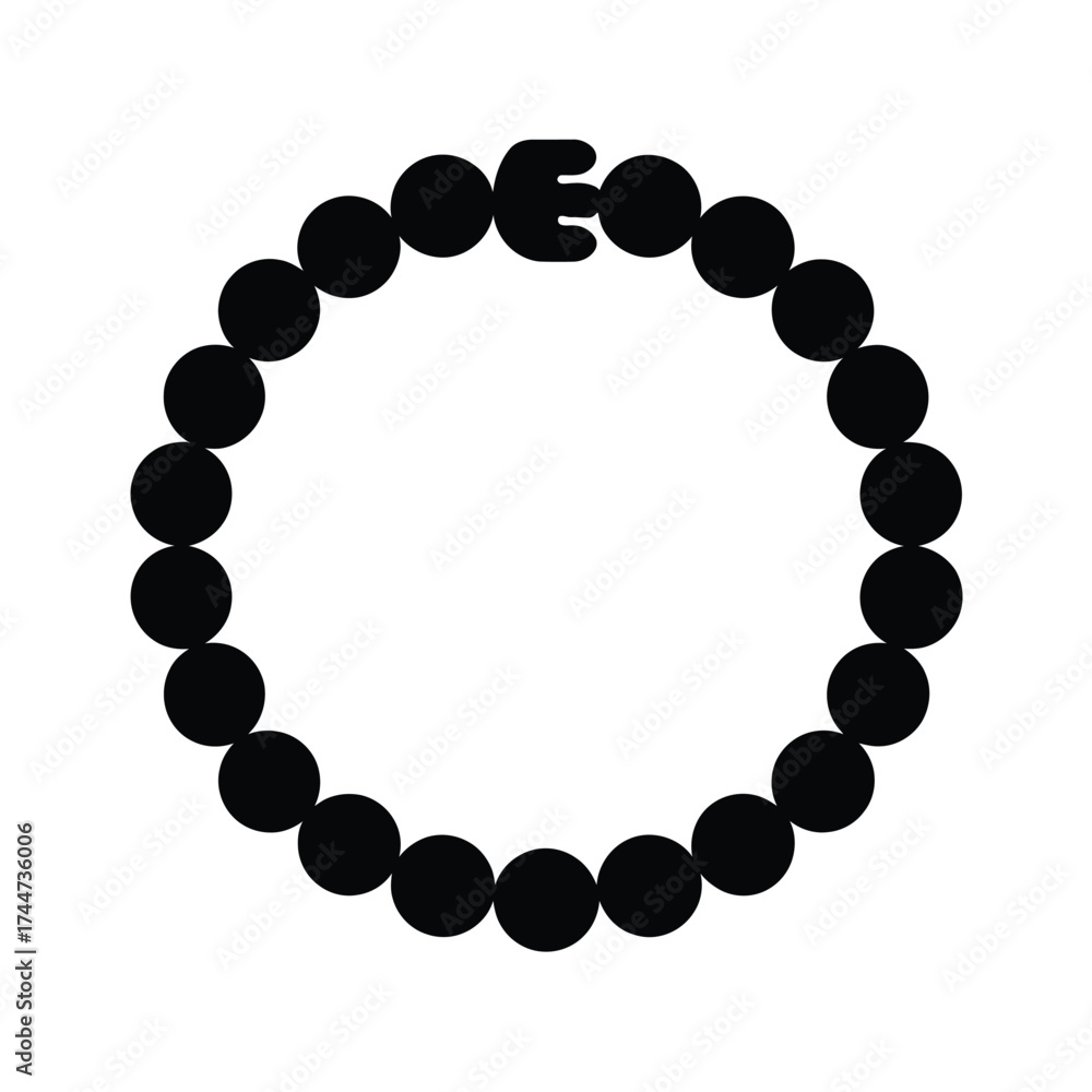 Obraz premium Simple black beaded bracelet with clasp