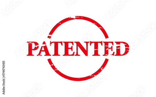 PATENTED - Red Rubber Stamp With text message PATENTED
