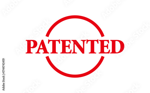 PATENTED - Red Rubber Stamp With text message PATENTED
