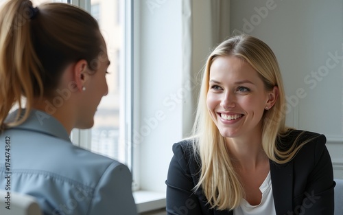 Wallpaper Mural Picture of woman psychologist and male patient at consultation. High quality Torontodigital.ca